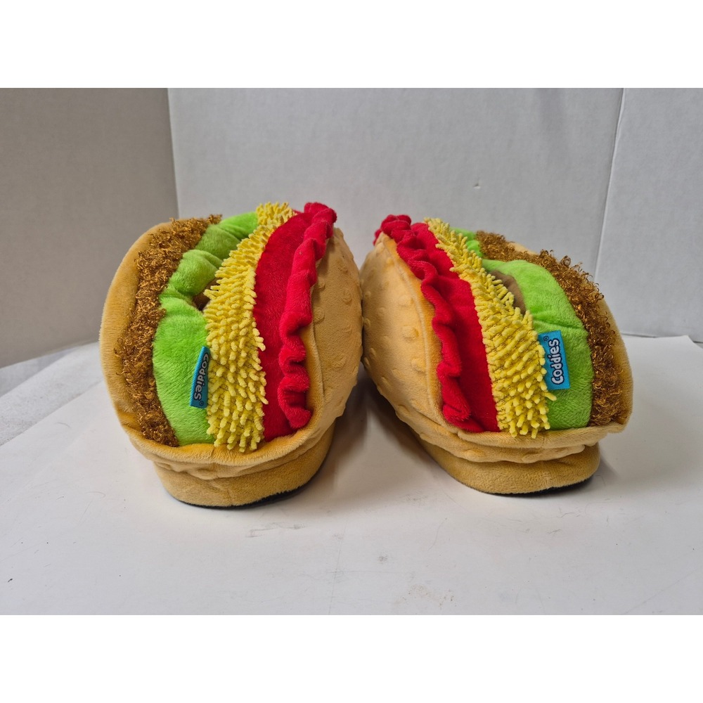 Coddies Taco Slippers Plush Food Novelty House Shoes Tan Large Mens Womens